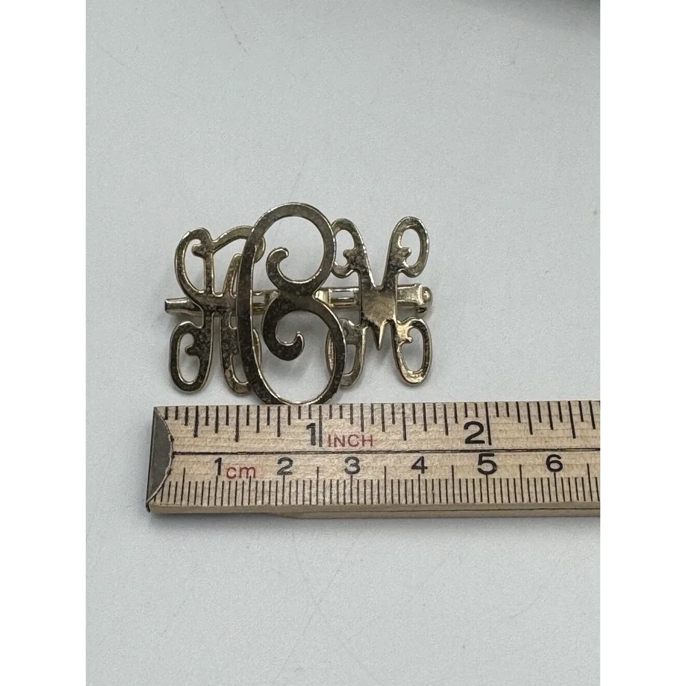 Vintage Monograph Initials  Monogram Brooch Pin ''HCM